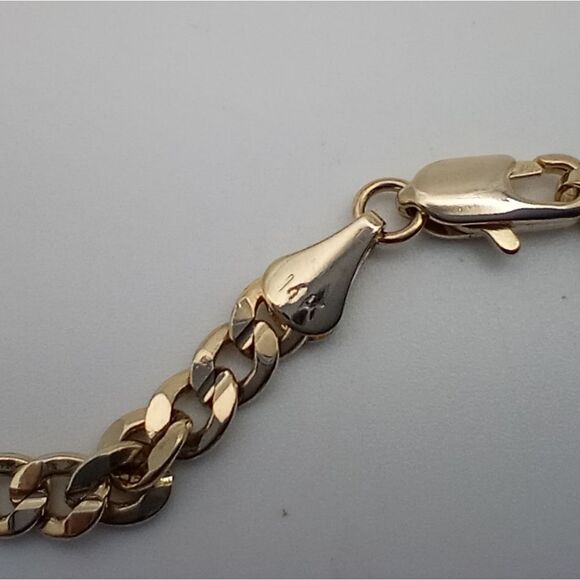 14k Gold Stamped CubanāLink Bracelet. Stunning! - Picture 2 of 3